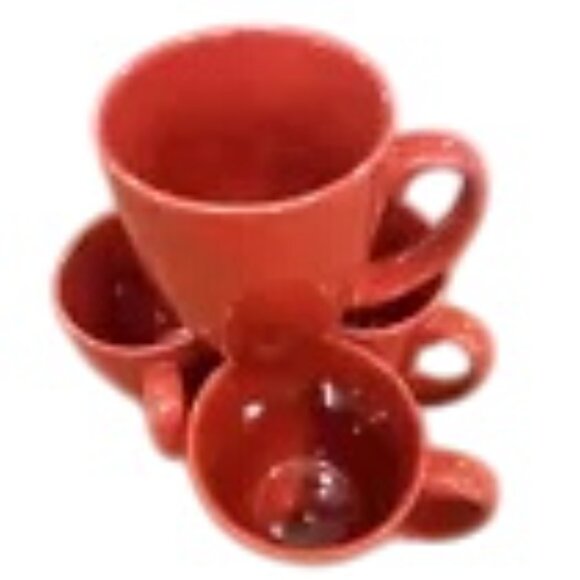 Corelle Ware Set Of 4 Red Ceramic Coffee Mugs 12 Oz Each Durable & Stylish Desig - Picture 2 of 4